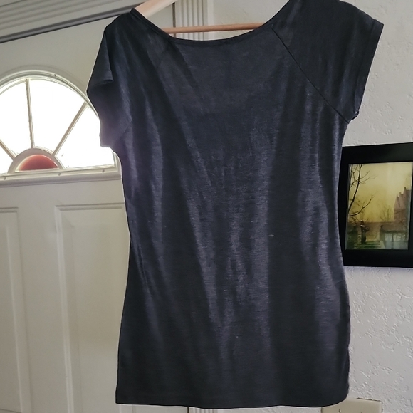 Chic Charcoal Ruffle Tee - Picture 3 of 5